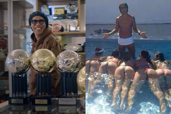 Montagem com duas imagens de Ronaldinho Gaúcho - Metrópoles