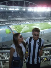 Patrícia Poeta e o filho, Felipe Poeta no Estádio Nilton Santos