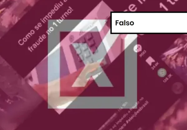 Imagem colorida de postagem falsa sobre eleições