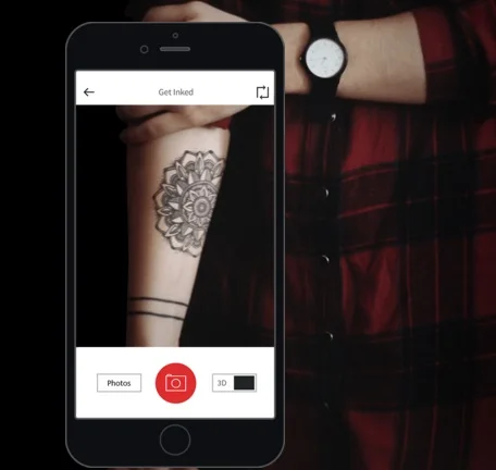 Aplicativo mostra uma prévia de como ficará a tatuagem na pele