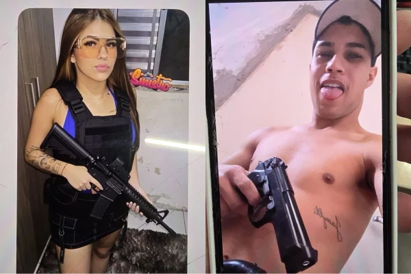 Imagem colorida mostra casal preso por roubar pedestres na zona leste de São Paulo. Metrópoles