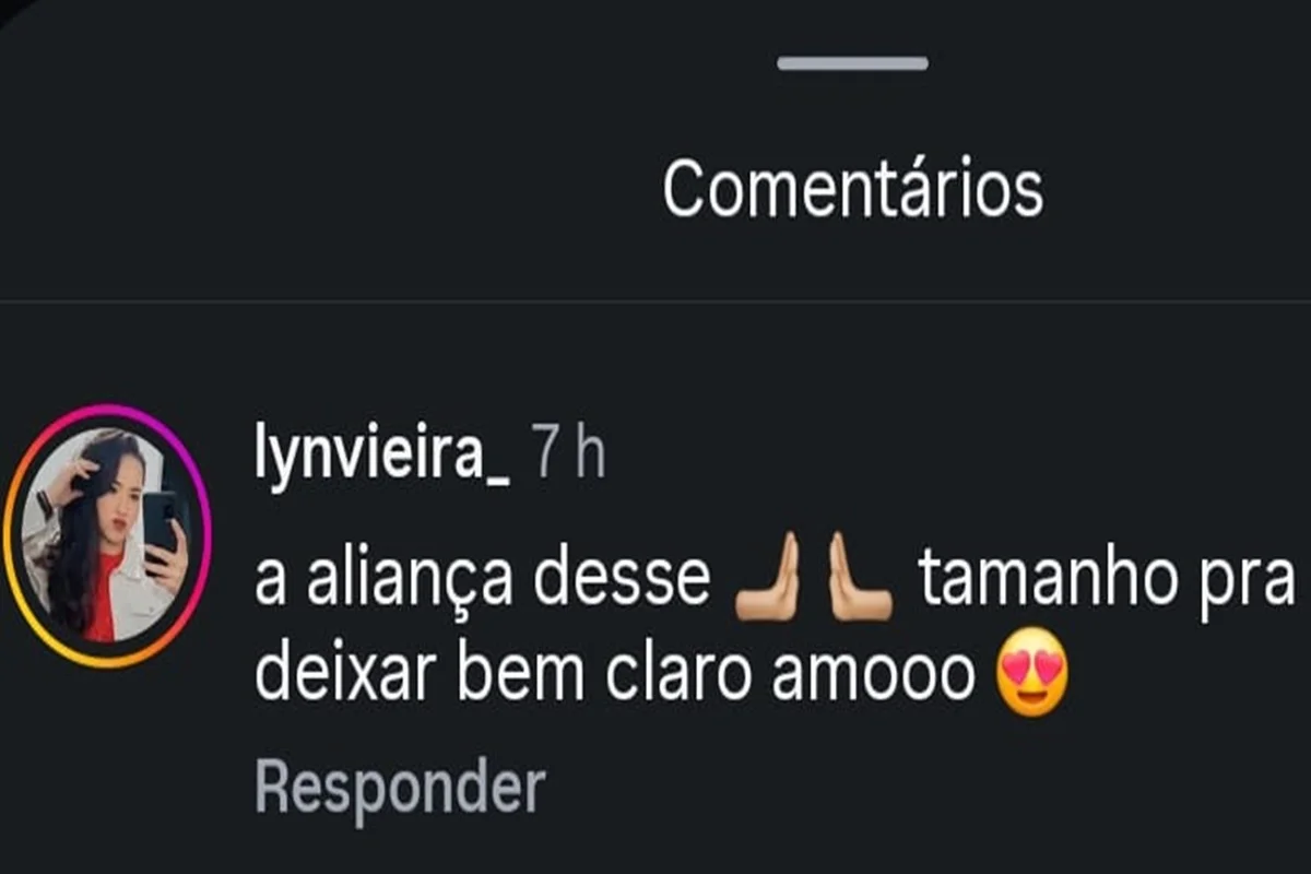 Fãs de Rebeca Andrade reagiram ao post com aliança em destaque Fãs de Rebeca Andrade reagiram ao post com aliança em destaque