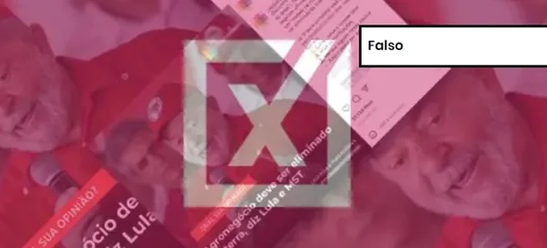 Captura de tela com etiqueta de conteúdo falso