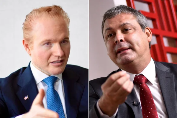 O advogado da Trump Media e Rumble, Martin de Luca, e o líder do PT na Câmara, Lindbergh Farias