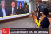 Funcionária da limpeza “invade” transmissão da GloboNews