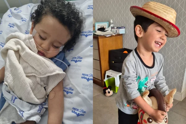 Foto mostra Davi Lobo, menino que teve bronquiolite por VSR quando tinha 10 meses e até hoje tem complicações pulmonares por conta da doença