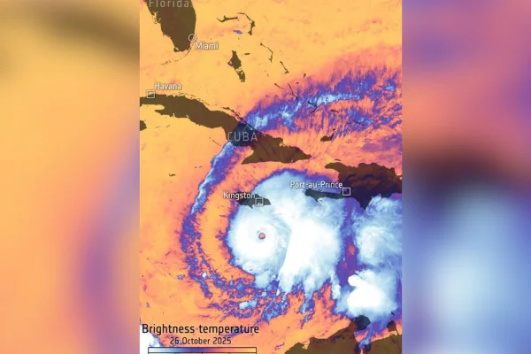 Imagem colorida, Furacão Melissa chega em Cuba- Metrópoles