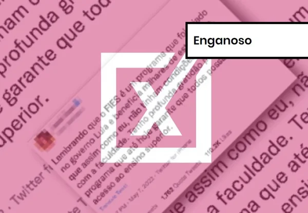 Imagem colorida de post enganoso sobre o Fies