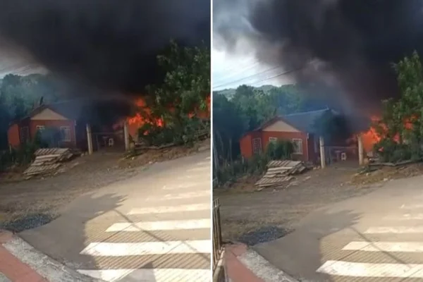 Imagem colorida de incêndio em SC - Metrópoles