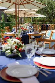 Mesas decoradas no Clube de Golfe de Brasília