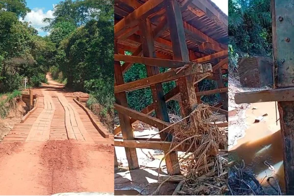 Imagem colorida de ponte torta
