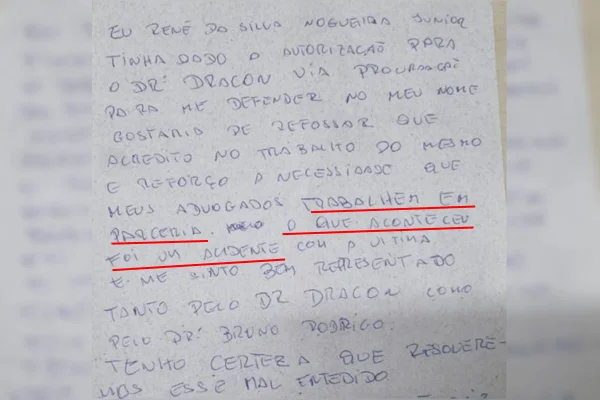 Carta de empresário após trocar de advogado pela 3ª vez