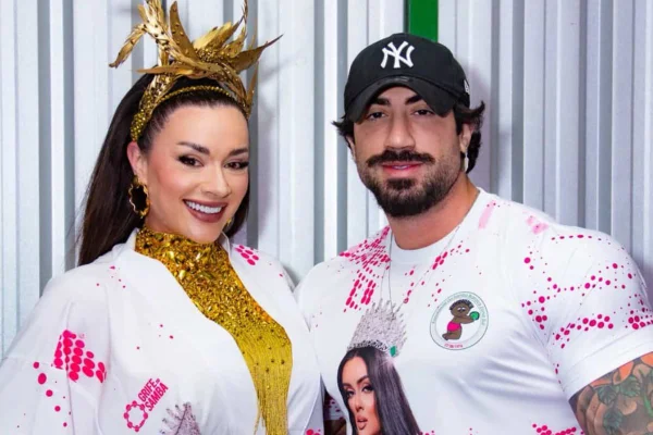 Foto colorida de Juju Salimeni e Diogo Basaglia - Metrópoles