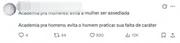 Foco da academia é que nenhum homem tenha que lutar sozinho.
Foco da academia é que nenhum homem tenha que lutar sozinho.