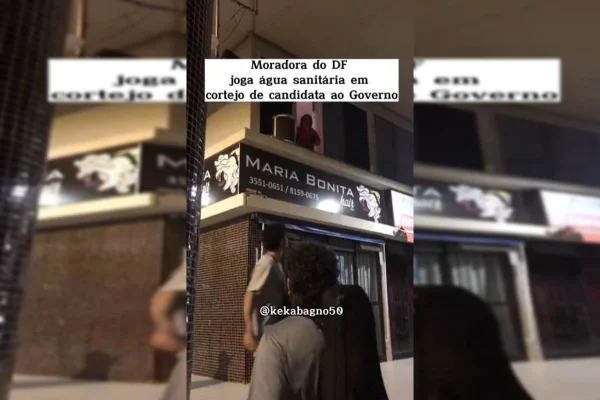 Vídeo. Mulher joga água sanitária em apoiadores de candidata ao GDF