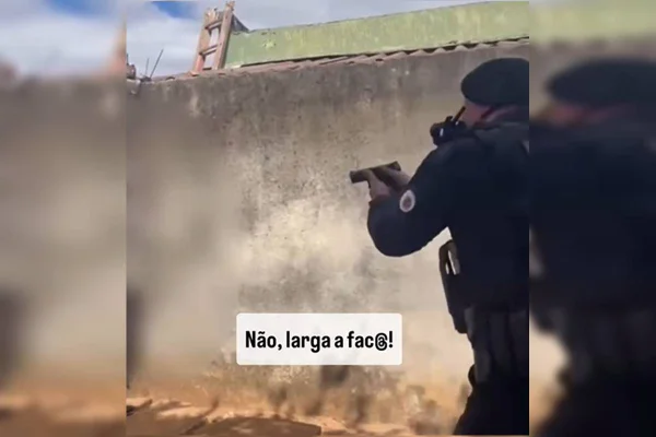 Homem em surto ameaça família e é preso pela polícia