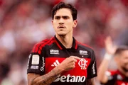 Pedro comemorando gol pelo Flamengo diante do Vasco Pedro comemorando gol pelo Flamengo diante do Vasco