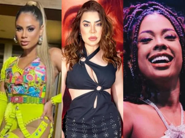 Colagem de fotos de Lexa, Naiara Azevedo e Marvvila