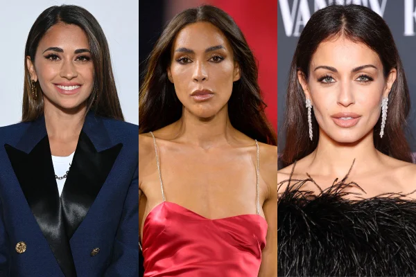 Foto colorida de montagem com fotos de três mulheres maquiadas - Metrópoles