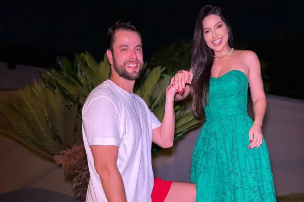 Foto colorida de Lais Caldas e Gustavo - Metrópoles