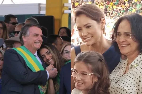 Colagem de duas fotografias coloridas