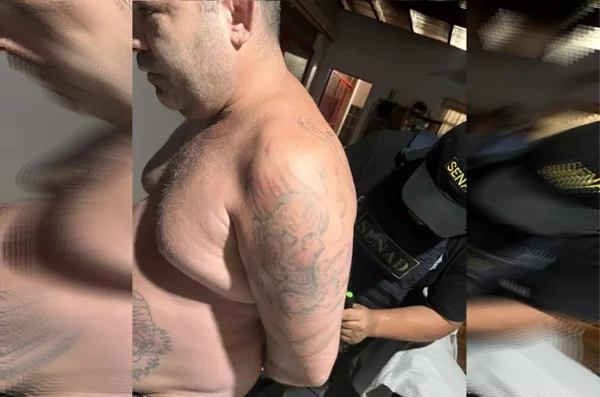 homem sendo preso sem camisa