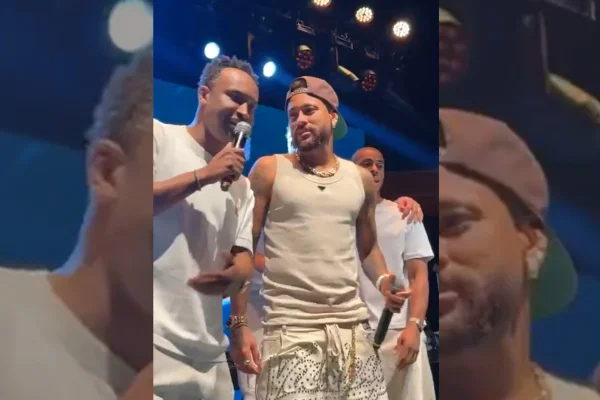 Foto colorida de Neymar e Thiaguinho - Metrópoles
