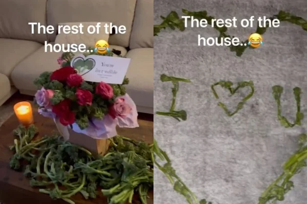 Homem presenteia namorada com buquê de brócolis no Valentine’s Day - destaque galeria