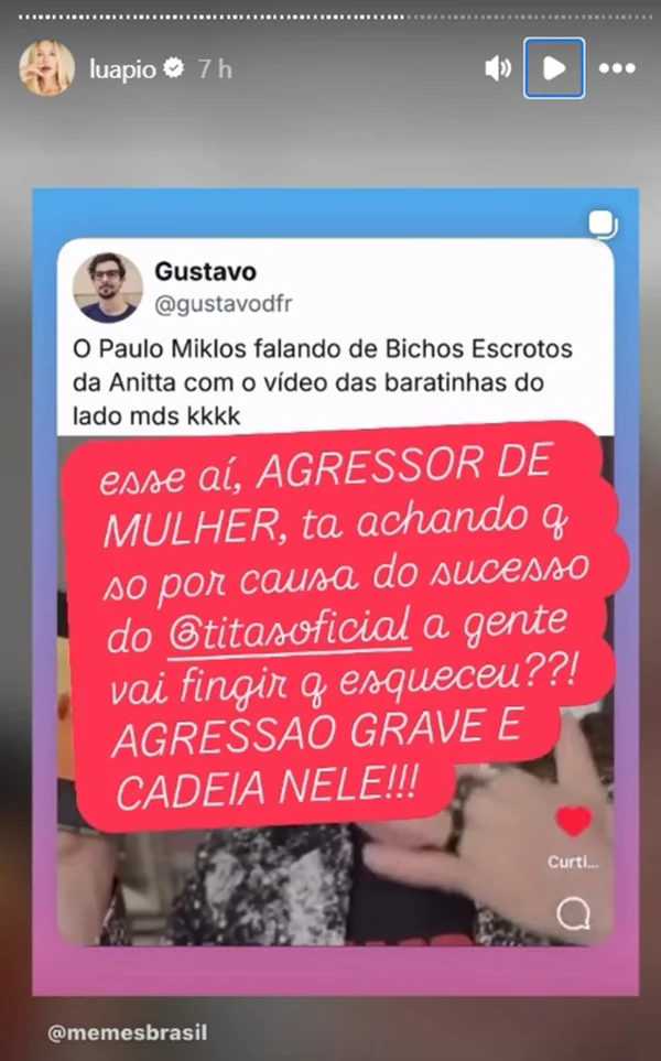 Luana Piovani chama Paulo Miklos de “agressor” e pede prisão do cantor - destaque galeria Luana Piovani chama Paulo Miklos de “agressor” e pede prisão do cantor - destaque galeria