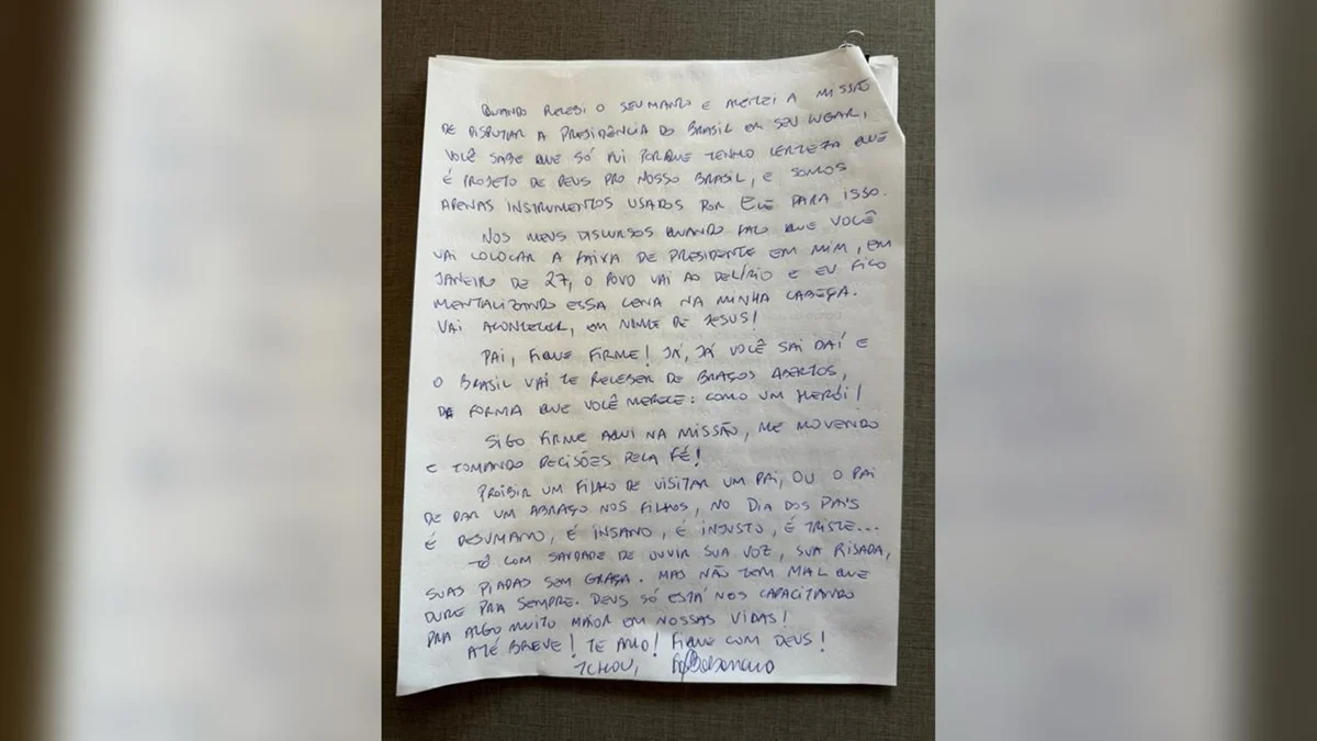 Proibido de visitar o pai, Flávio Bolsonaro escreve carta: “Até breve” - imagem 2 Proibido de visitar o pai, Flávio Bolsonaro escreve carta: “Até breve” - imagem 2