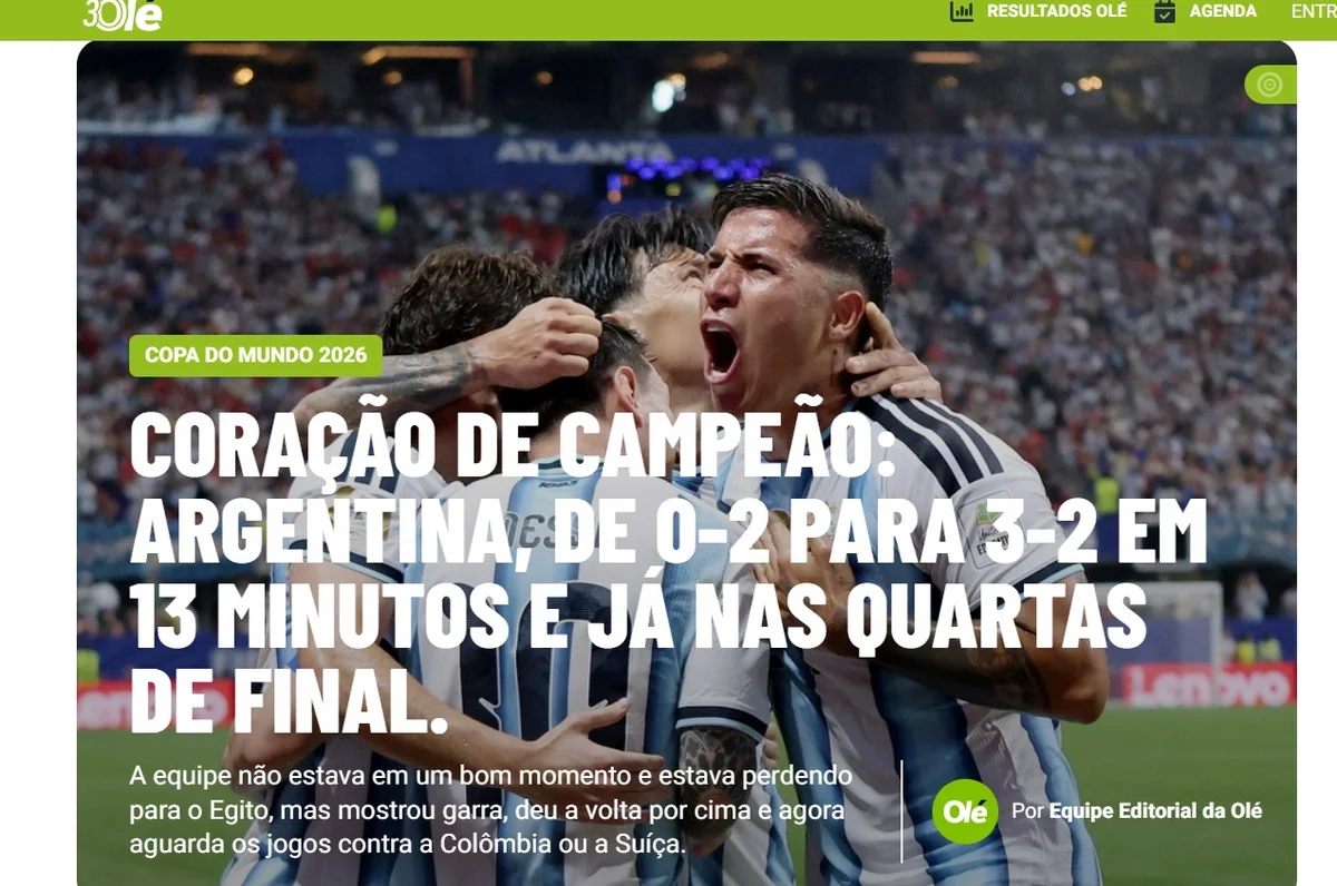 “Deus ressuscitou”: imprensa internacional exalta virada da Argentina - imagem 2 “Deus ressuscitou”: imprensa internacional exalta virada da Argentina - imagem 2