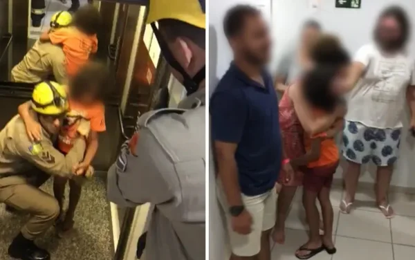 Vídeo. Menino de 8 anos é resgatado após ficar preso em elevador