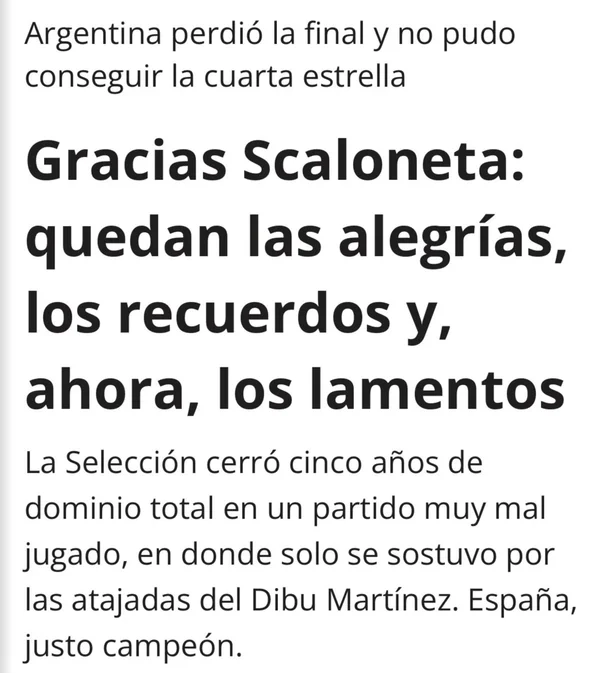 Imprensa argentina lamenta vice na Copa do Mundo: “Obrigada, Leo” - destaque galeria Imprensa argentina lamenta vice na Copa do Mundo: “Obrigada, Leo” - destaque galeria