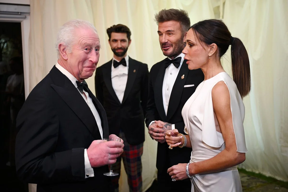 Rei Charles com David e Victoria Beckham Rei Charles com David e Victoria Beckham