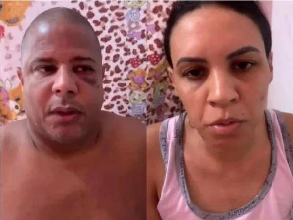 Montagem mostra imagem de Marcelinho Carioca e mulher sequestrada - Metrópoles