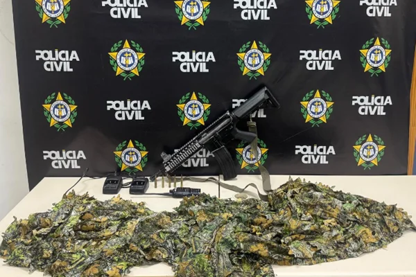 Arma apreendida pela Polícia Civil do Rio