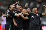 Jogadores do México comemorando gol diante da Coreia do Sul Jogadores do México comemorando gol diante da Coreia do Sul