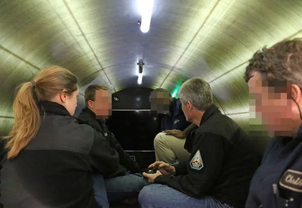Imagem colorida mostra Submarino usado na visita ao naufrágio do Titanic claustrofobia - Metrópoles