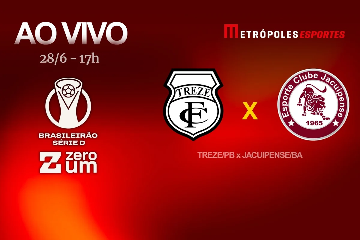 Metrópoles Esportes transmite AO VIVO Treze-PB x Jacuipense-BA pela 2ª fase da Série D ZeroUm neste domingo em Campina Grande