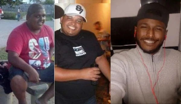 Renan (E), Fábio (C) e Eduardo foram mortos a tiros em um bar na zona oeste do Rio