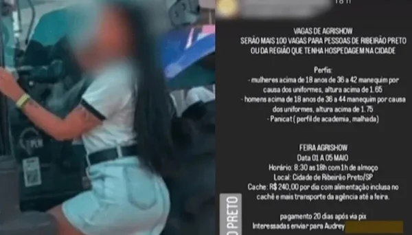 Perfil “panicat”: agência anuncia vaga em feira do agro para mulher malhada