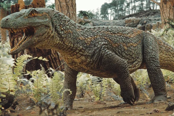 Ilustração colorida do lagarto guerreiro - Metrópoles