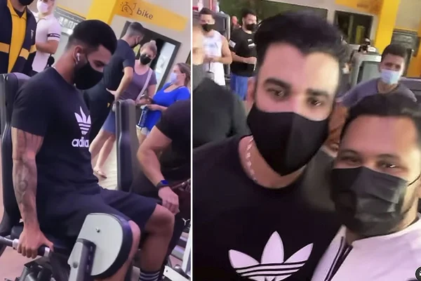 Gusttavo Lima vira atração ao treinar em academia do Acre
