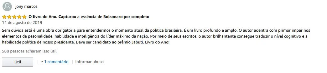 Livro Por Que Bolsonaro Merece Respeito gera ira de leitores na Amazon - imagem 5 Livro Por Que Bolsonaro Merece Respeito gera ira de leitores na Amazon - imagem 5