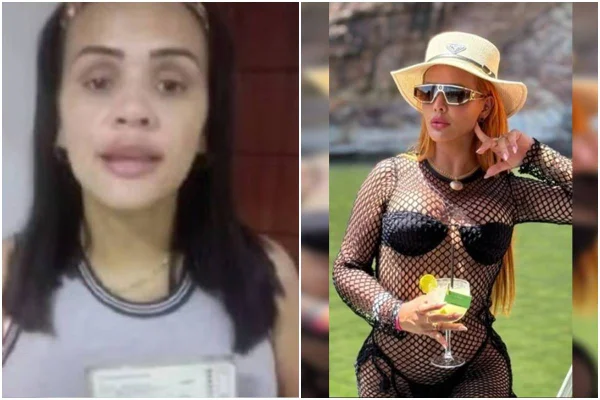 Antes e depois de golpista presa por extorquir homens