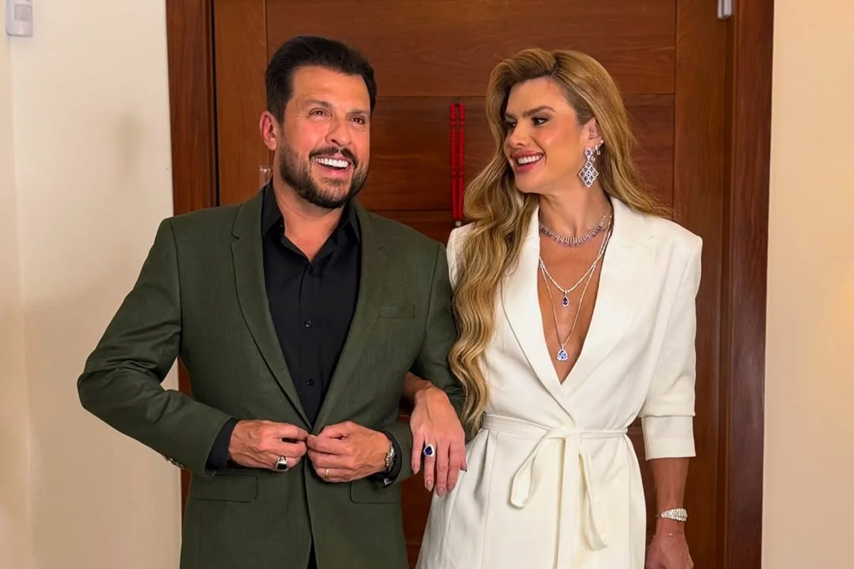 Ceará e a esposa Mirella Santos Ceará e a esposa Mirella Santos
