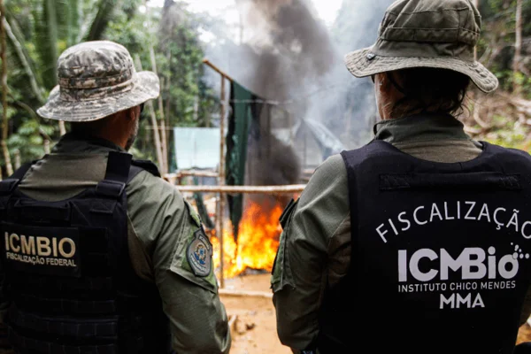 Imagem colorida de agentes do ICMBio - Metrópoles