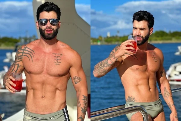 Gusttavo Lima posa de sunga no Instagram (Reprodução: Instagram)