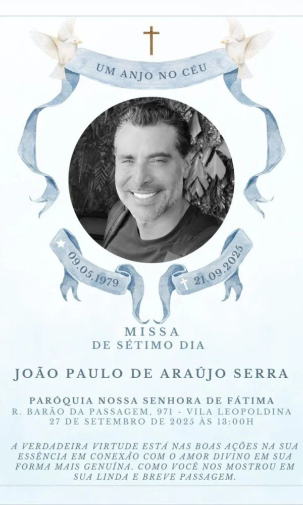 JP Mantovani: saiba detalhes da missa de sétimo dia - destaque galeria