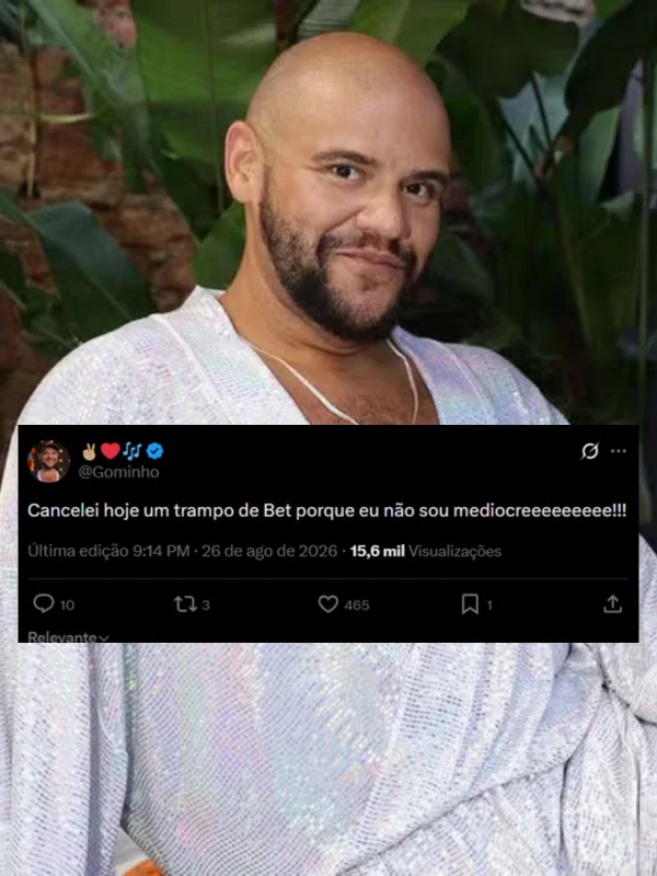 Gominho recusa trabalho de bet e desabafa: “Não sou medíocre” - destaque galeria